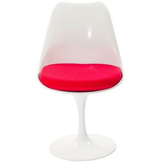 Eero Saarinen Style Tulip Side Chair with Red Cushion   14230563