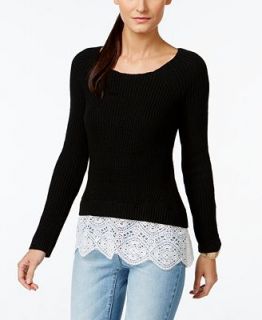 INC International Concepts Lace Hem Sweater, Only at   Sweaters