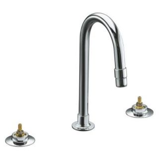 KOHLER Triton 12 in. Widespread 2 Handle Mid Arc Commercial Bathroom Faucet in Polished Chrome Less Handles K 7313 K CP