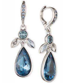 Givenchy Silver Tone & Blue Stone Drop Earrings   Jewelry & Watches