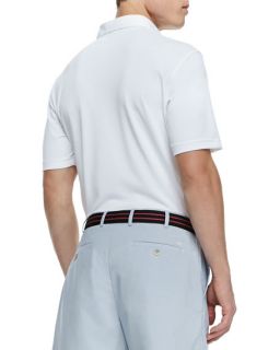 Peter Millar Basic Short Sleeve Mesh Polo Shirt, White