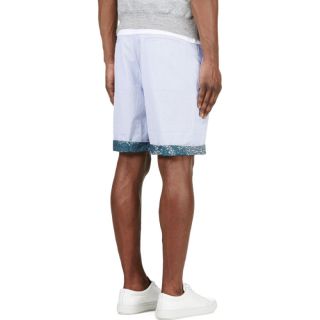 Miharayasuhiro Blue & White Seersucker Deck Shorts
