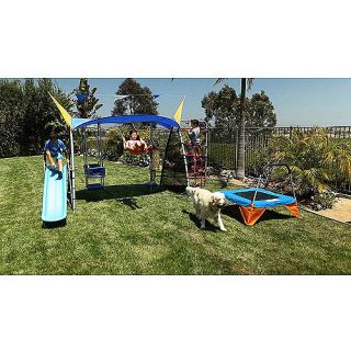 IRONKIDS "Cooling Mist" Inspiration 850 Total Fitness Playground Metal Swing Set with UV Protective Sunshade