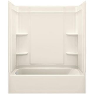 STERLING Ensemble Medley 60 in. x 30 in. x 77 in. 4 piece Tongue and Groove Tub Wall in Biscuit 71320112 96