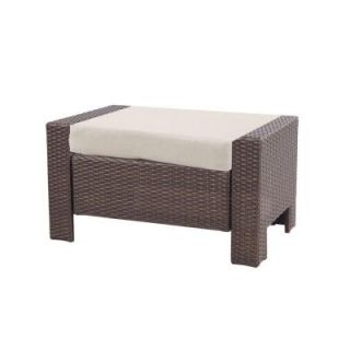Hampton Bay Beverly Beige Replacement Outdoor Ottoman Cushion 89 9102332B