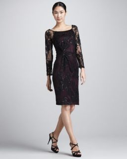 David Meister Lace Overlay Cocktail Dress