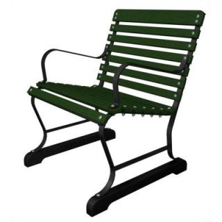 Ivy Terrace 22 in. Black and Green Patio Armchair DISCONTINUED IVB24FBLGR