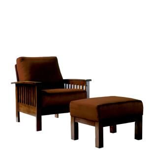 Oxford Creek  Mission style Oak/ Rust Chair and Ottoman