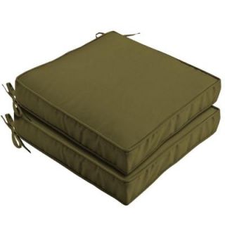 Hampton Bay Olive Green Outdoor Seat Cushion (2 Pack) DISCONTINUED WC07412B 9D2