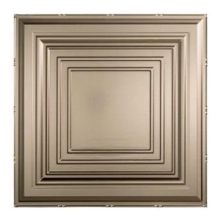 Fasade Traditional 3   2 ft. x 2 ft. Lay in Ceiling Tile in Brushed Nickel L54 29