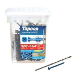 Tapcon 3/16 in. x 2 1/4 in. Philips Blue Steel Flat Head Concrete Anchors (225 Pack) 24560
