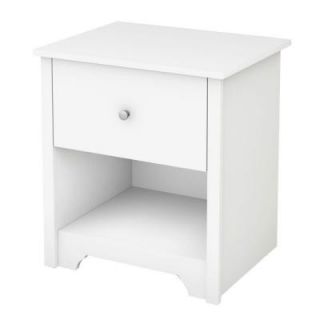 South Shore Furniture Bel Air 1 Drawer Nightstand in Pure White 3150062