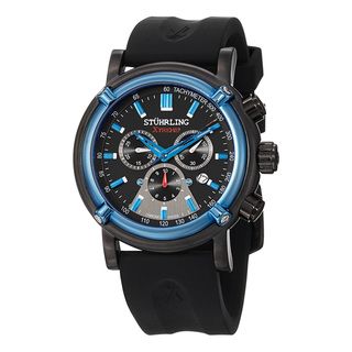 Stuhrling Xtreme Mens Aevus Swiss Chronograph Rubber Strap Watch with