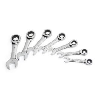 Husky SAE Stubby Combination Ratcheting Wrench Set (7 Piece) HSTRW7PCSAE