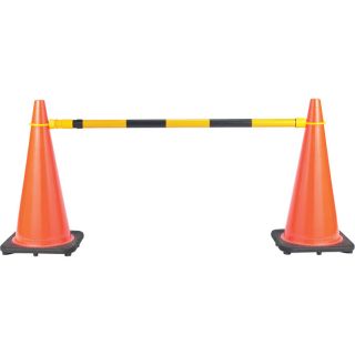 JBC Retractable 6ft. Cone Bar — Orange/White, Extends 3.8ft. to 6ft., Model# CONEBAR60W  Traffic Cones