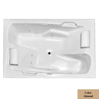 Laurel Mountain Colony Oakmont II 71.75 in L x 53.75 in W x 26 in H 2 Person Almond Acrylic Rectangular Drop In Whirlpool Tub and Air Bath
