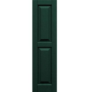 Winworks Wood Composite 12 in. x 46 in. Raised Panel Shutters Pair #638 Evergreen 51246638