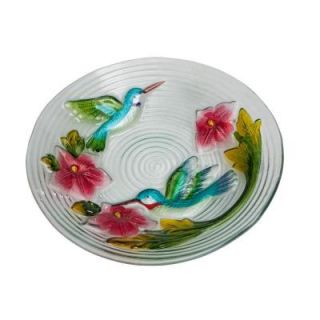 Evergreen Enterprises Hummingbird Couple Glass Birdbath 2GB034