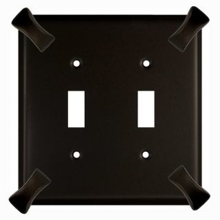 Anne at Home Hammerhein 2 Gang Bronze with Black Wash Standard Toggle Pewter Wall Plate