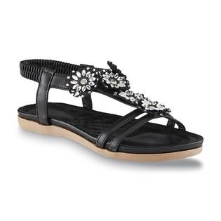 Bolaro Womens Laura Black Embellished Sandal   Clothing, Shoes