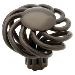Liberty Forged Iron 1 1/2 in. Rubbed Bronze Large Wire Swirl with Flat Top Cabinet Knob 65102RB