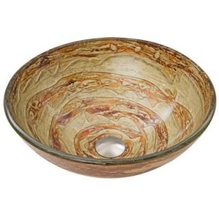 Vigo Glass Vessel Sink in Mocha Swirl VG07063