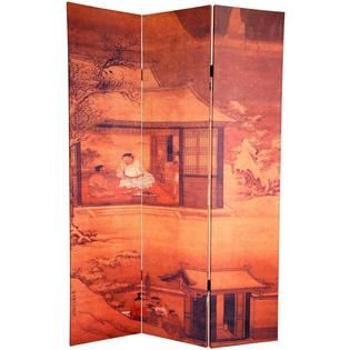 Oriental Furniture 6 ft. Tall Double Sided Chinese Landscapes Canvas