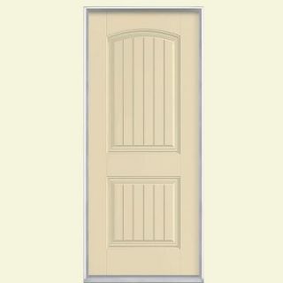Masonite 36 in. x 80 in. Cheyenne 2 Panel Painted Smooth Fiberglass Prehung Front Door with No Brickmold 43223