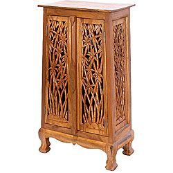 Hand carved Bamboo Tree 40 inch Storage Cabinet  