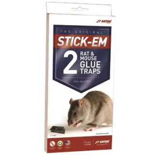 JT Eaton Stick Em Pre Baited Rat and Mouse Size Peanut Butter Scented Glue Trap (2 Pack) 155N