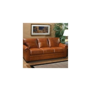 Omnia Furniture Georgia Full Leather Sleeper Sofa