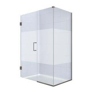DreamLine Unidoor Plus 45.5 in to 45.5 in Brushed Nickel Frameless Hinged Shower Door