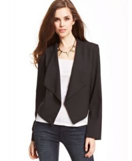 Material Girl Juniors Jacket, Faux Leather Sheer Sleeve Blazer