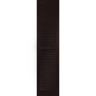 Vantage 2 Pack Black Louvered Vinyl Exterior Shutters (Common 14 in x 59 in; Actual 13.875 in x 58.5625 in)