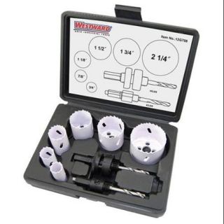 Westward 12G708 Hole Saw Set, Bi Metal, 8 Pcs 8 pcs.