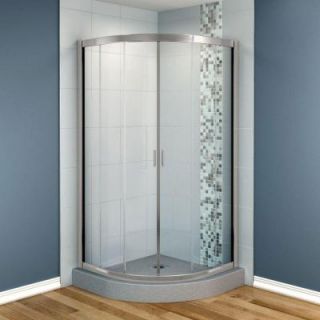 MAAX Intuition 36 in. x 36 in. x 70 in. Neo Round Frameless Corner Shower Door with Clear Glass in Nickel Finish DISCONTINUED 137210 900 105 000