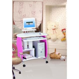 Techni Mobili  Q 32W MDF Girls Computer Desk   Pink & White