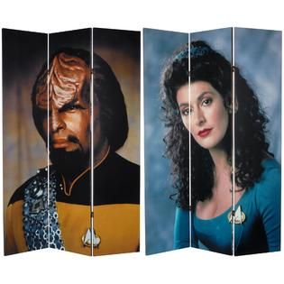 Oriental Furniture 6 ft. Tall Double Sided Star Trek Worf and Troi