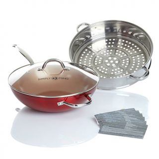 Simply Ming 13" Jumbo Wok and Steamer Set in Vibrant Color   7928908