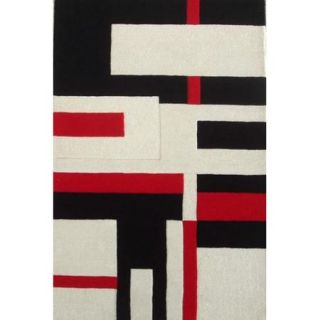 Acura Rugs Modern Cool Red/White Area Rug
