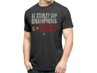 Chicago Blackhawks 47 Brand 6 Time NHL Stanley Cup Champions Scrum T Shirt (S)