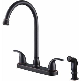 Ultra Faucets UF21045 2 Handle Oil Rubbed Bronze Kitchen Faucet with Side Spray