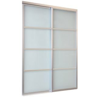 ReliaBilt White 4 Lite Laminated Glass Sliding Closet Interior Door (Common 72 in x 80 in; Actual 72 in x 80 in)
