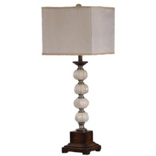 Absolute Decor 35 in. Silver and Worn Wood Natural Sea Urchin Table Lamp CVATP850
