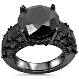 Noori 14k Black Gold 2 1/3ct TDW Certified Black Round Diamond