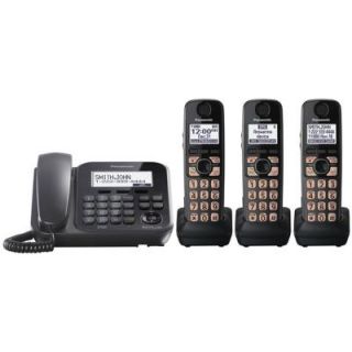 Panasonic DECT 6.0+ Corded and Cordless with Digital Answering System,3 Handsets and Talking Caller ID KX TG4773B