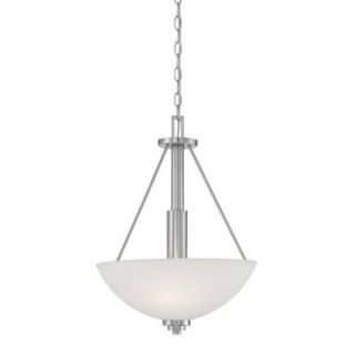 Millennium Lighting 3 Light Satin Nickel Pendant with Etched White Glass 3163 SN
