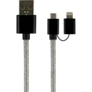 GE 1 ft. 2 in 1 USB Micro Cable with Lightning Adapter 26036