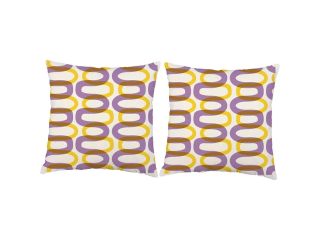 Purple Waves Throw Pillows 16x16 White Outdoor Cushions