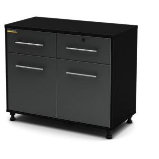 South Shore Karbon Collection Base Storage Cabinet, Pure Black/Charcoal